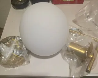 Pantalla Globo Metal y Cristal NUEVO