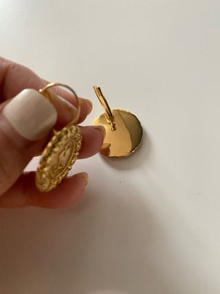 Pendientes Acero Inoxidable Gallos Dorados