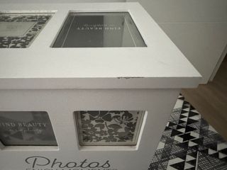 Caja de fotos de madera decorativa