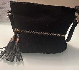 Bolso negro terciopelo mujer 28 ancho x 23 alto