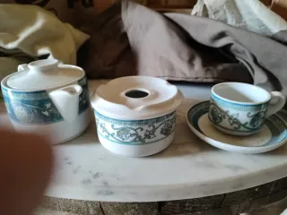 Juego de café porcelana azul y blanco