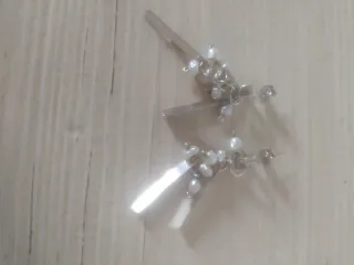 Pendientes largos plata y perlas