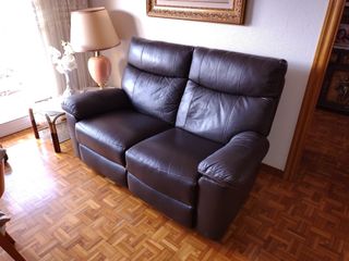 Sofá de 2 plazas reclinable de cuero