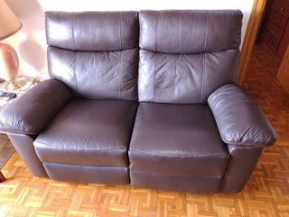 Sofá de 2 plazas reclinable de cuero