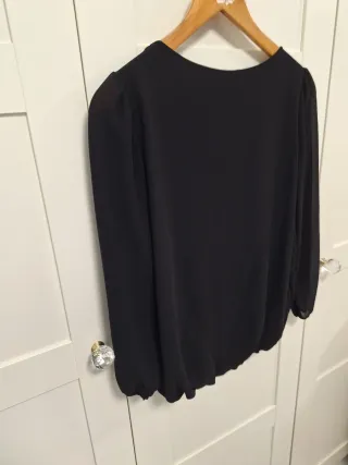 Blusa gasa vaporosa negra talla 40-42