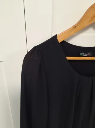 Blusa gasa vaporosa negra talla 40-42