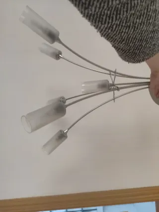 Lámpara de techo moderna cristal y metal 58cm