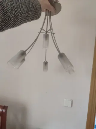 Lámpara de techo moderna cristal y metal 58cm