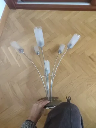 Lámpara de techo moderna cristal y metal 58cm