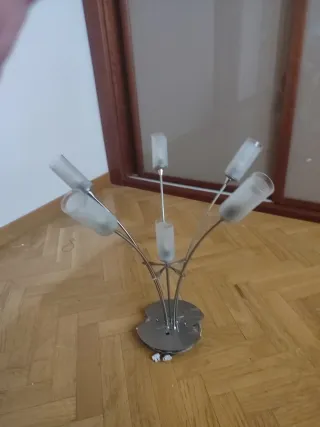 Lámpara de techo moderna cristal y metal 58cm