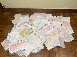 Lote antiguas papeletas Lotería Primitiva