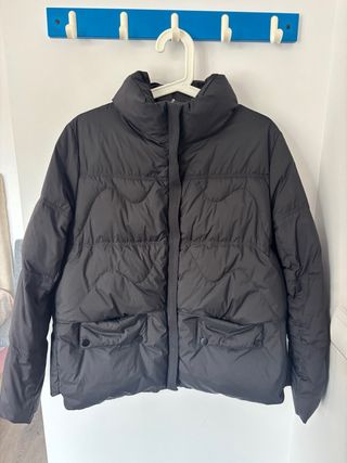 Chaqueta acolchada de pluma negra mujer T. M-L