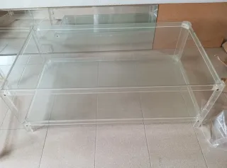 Juego mesas cristal y acrílico