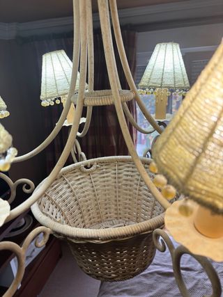 Lámpara Becara, con cesta y 6 tulipas