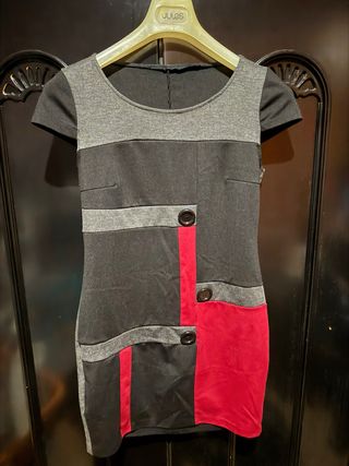 Vestito corto nero e rosso tg s/m