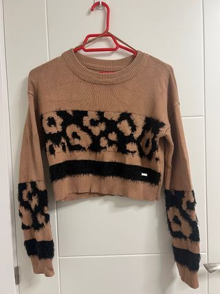 Jersey Guess Animal Print Marrón y Negro