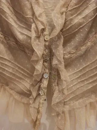 Blusa Pepe Jeans Beige Volantes Talla S