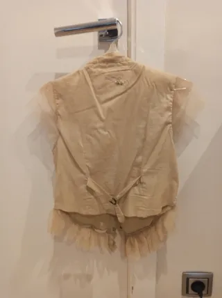 Blusa Pepe Jeans Beige Volantes Talla S