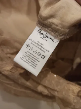 Blusa Pepe Jeans Beige Volantes Talla S