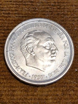 Lote 3 Monedas 5, 25 y 50 Pesetas Franco BA