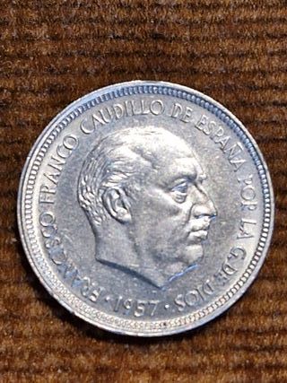 Lote 3 Monedas 5, 25 y 50 Pesetas Franco BA