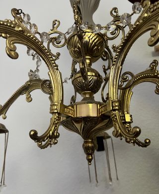 Lámpara Bronce 5 Brazos Cristal