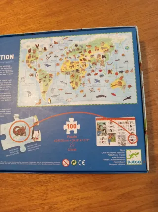 Puzzle Djeco 100 piezas Mapa Mundo