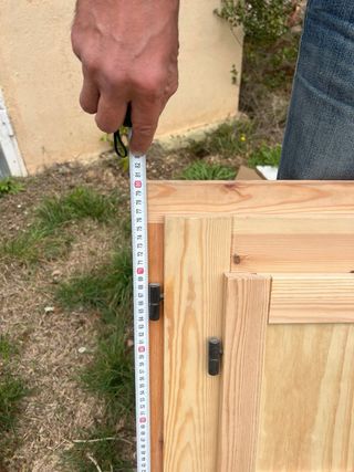 2 ventanas de madera de pino 80x80cm