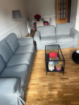 Sofás grises de tela (2)