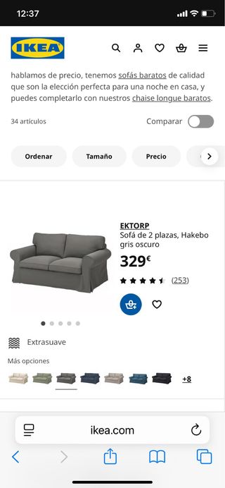 Sofás grises de tela (2)