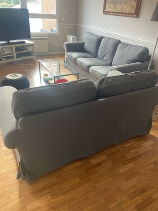 Sofás grises de tela (2)