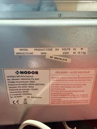 Microondas para piezas