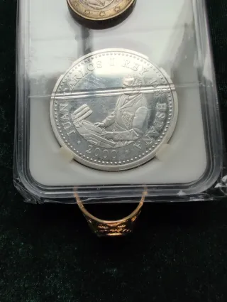 Moneda 2000 Pesetas Plata Juan Carlos I Rey España