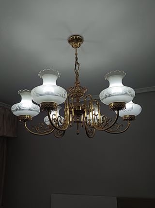 Lámpara de techo vintage metal y tela