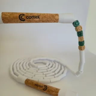 Beaded jump rope with cork handles