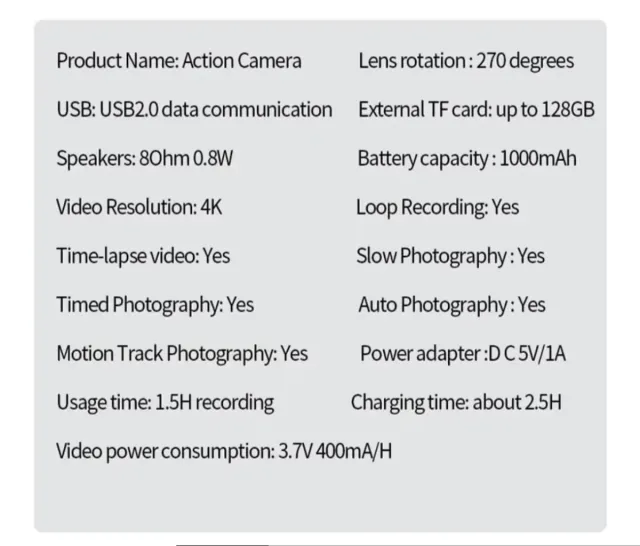 Cámara 4K con Micrófono Externo 64GB