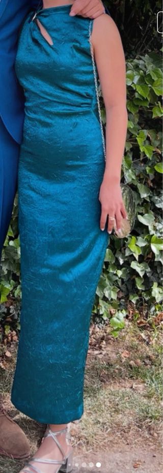 Vestido largo verde Zara