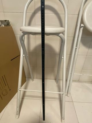 2 Taburetes Altos Blancos Plegables