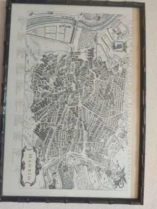 46x65 cm Lámina antigua La Villa de Madrid
