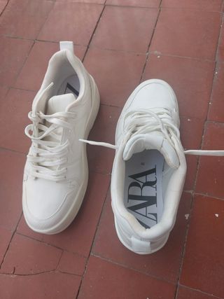 Zapatillas Zara Mujer Talla 39 Blancas
