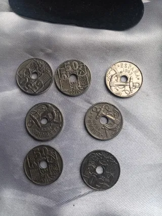 7 Monedas 50 Céntimos España 1963 50€
