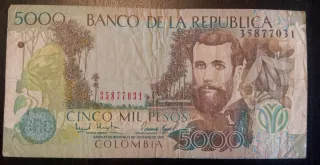 Billete 5000 Pesos Colombianos 1997