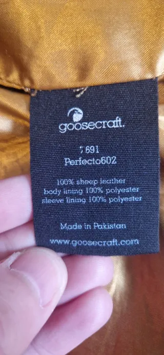 Chaqueta Biker Piel Goosecraft Negra