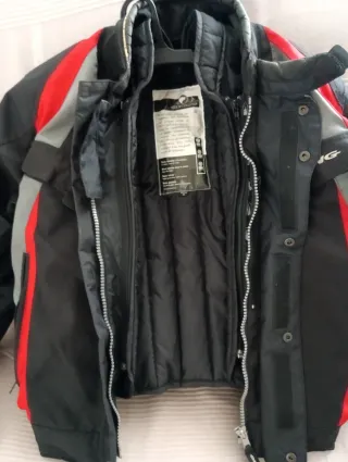 Chaqueta Moto Bering Negra/Roja/Gris