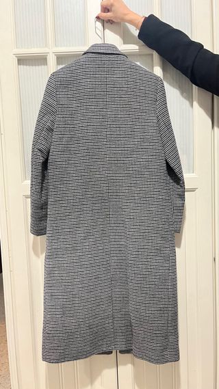 Abrigo largo pata de gallo mezcla de lana