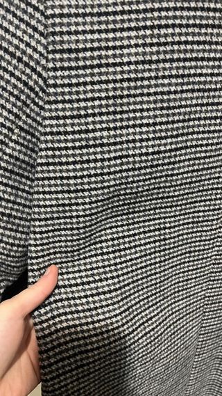 Abrigo largo pata de gallo mezcla de lana