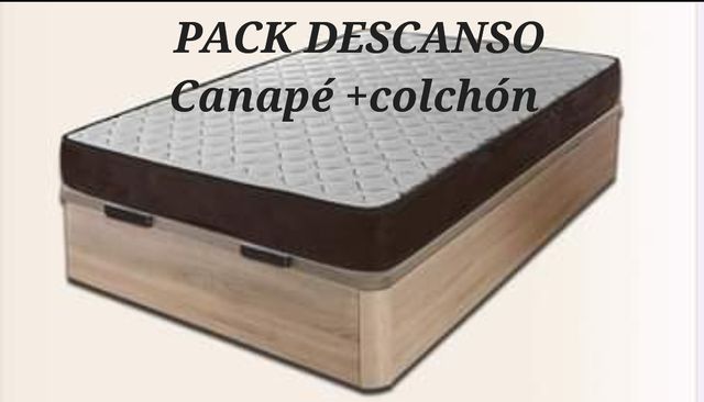 Pack canapé abatible premium+colchón de visco