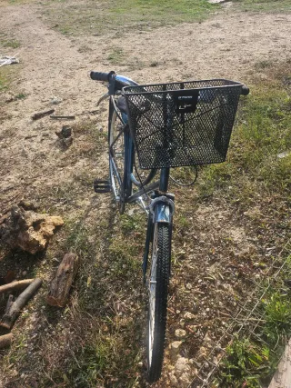 Bicicleta azul con cesta