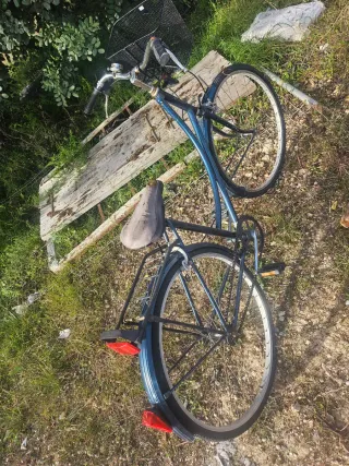Bicicleta azul con cesta