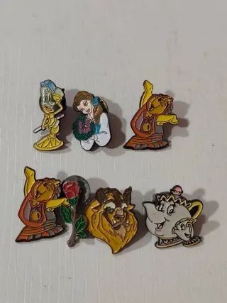 Lote Pins Disney La Bella y la Bestia